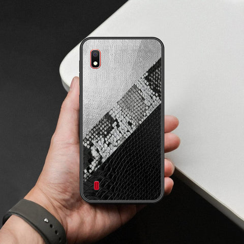 Samsung Galaxy A10 Cover - Printed Skins Series - HQ Ultra Shine Premium Infinity Glass Soft Silicon Borders Case