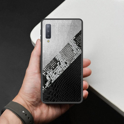 Samsung Galaxy A7 2018 Cover - Printed Skins Series - HQ Ultra Shine Premium Infinity Glass Soft Silicon Borders Case