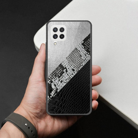 Samsung Galaxy M22 Cover - Printed Skins Series - HQ Ultra Shine Premium Infinity Glass Soft Silicon Borders Case