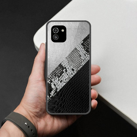 Samsung Galaxy A03 Cover - Printed Skins Series - HQ Ultra Shine Premium Infinity Glass Soft Silicon Borders Case