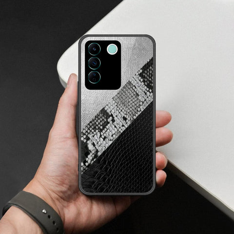 Vivo V27e Cover - Printed Skins Series - HQ Ultra Shine Premium Infinity Glass Soft Silicon Borders Case