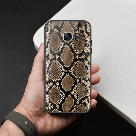 Samsung Galaxy S7 Cover - Printed Skins Series - HQ Ultra Shine Premium Infinity Glass Soft Silicon Borders Case