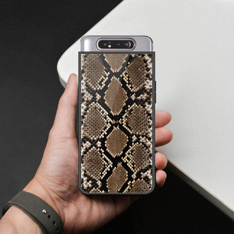 Samsung Galaxy A80 Cover - Printed Skins Series - HQ Ultra Shine Premium Infinity Glass Soft Silicon Borders Case