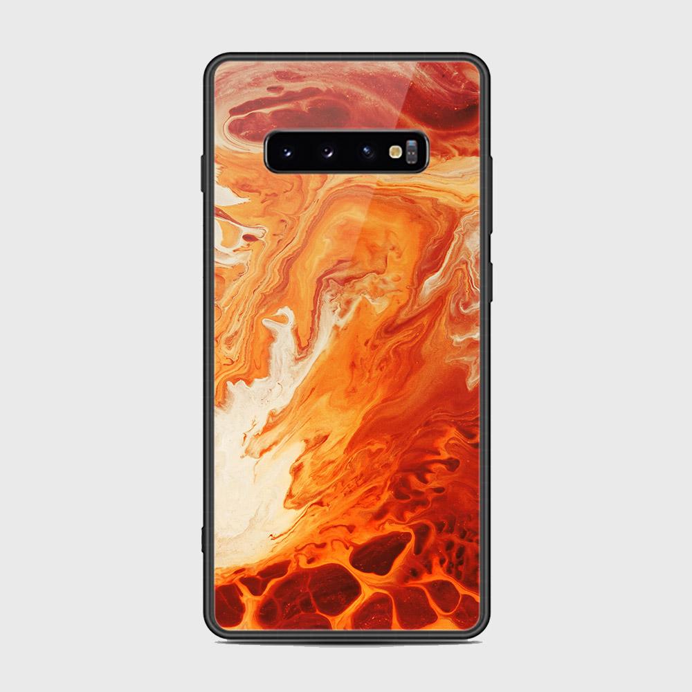 Samsung Galaxy S10 Plus Cover - Mystic Marble Series - D285 - HQ Ultra Shine Premium Infinity Glass Soft Silicon Borders Case ( Fast Delivery )