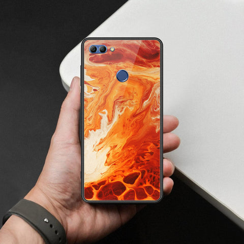 Huawei Y9 2018 Cover - Mystic Marble Series - HQ Ultra Shine Premium Infinity Glass Soft Silicon Borders Case