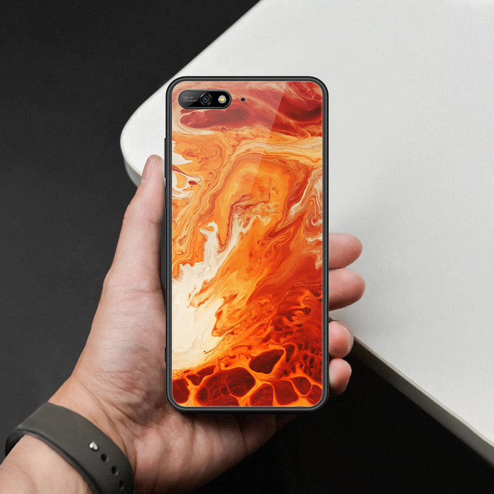 Huawei Y6 Prime 2018 Cover - Mystic Marble Series - HQ Ultra Shine Premium Infinity Glass Soft Silicon Borders Case