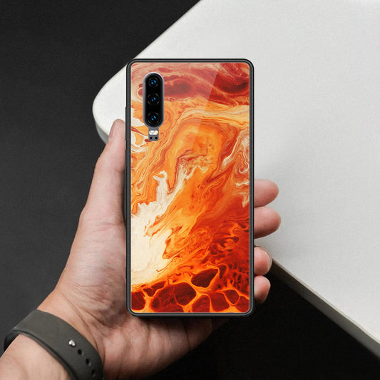 Huawei P30 Cover - Mystic Marble Series - HQ Ultra Shine Premium Infinity Glass Soft Silicon Borders Case