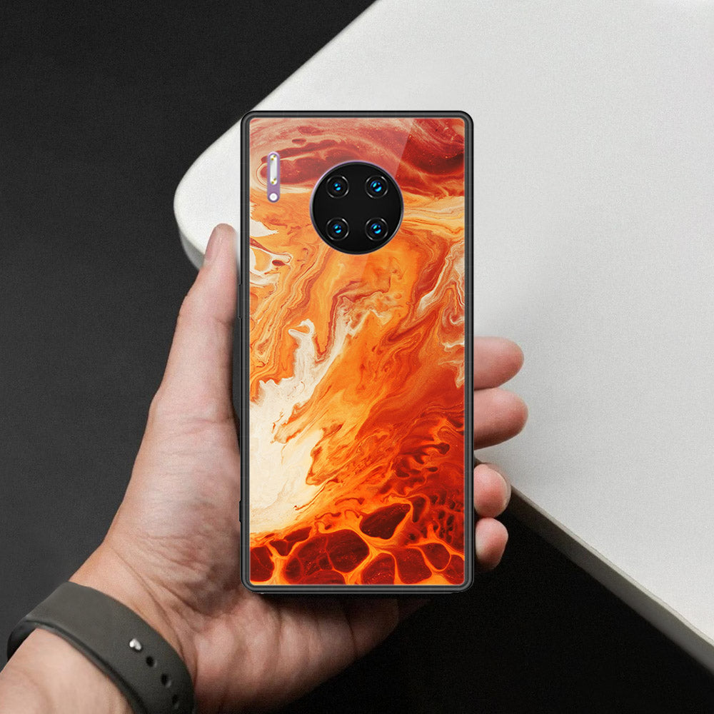 Huawei Mate 30 Pro Cover - Mystic Marble Series - HQ Ultra Shine Premium Infinity Glass Soft Silicon Borders Case