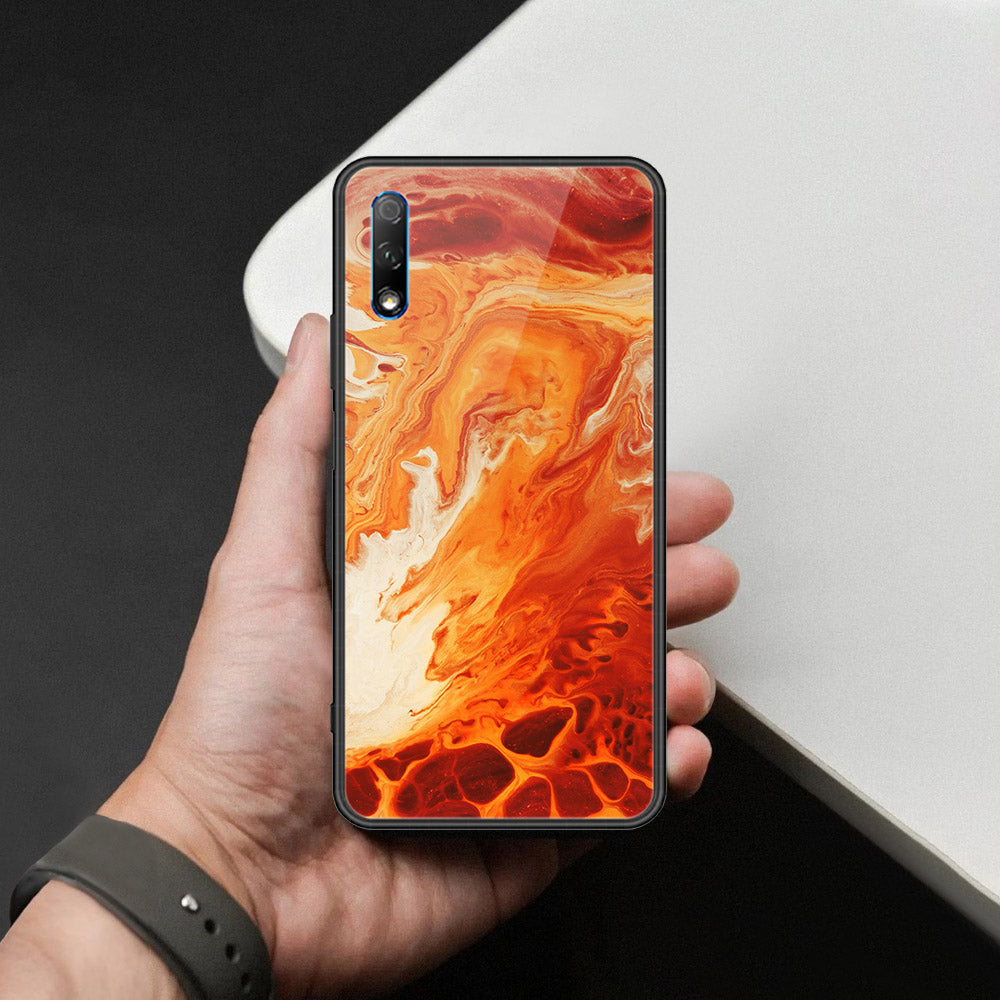 Huawei Enjoy 10 Plus Cover - Mystic Marble Series - HQ Ultra Shine Premium Infinity Glass Soft Silicon Borders Case