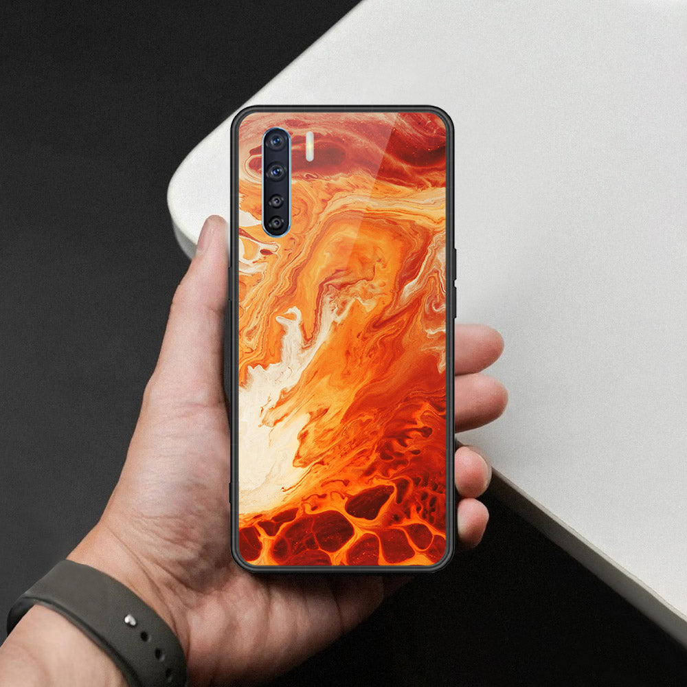 Oppo F15 Cover - Mystic Marble Series - HQ Ultra Shine Premium Infinity Glass Soft Silicon Borders Case
