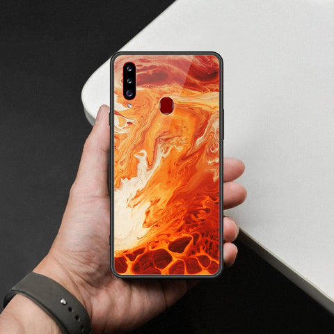 Samsung Galaxy A20s Cover - Mystic Marble Series - HQ Ultra Shine Premium Infinity Glass Soft Silicon Borders Case