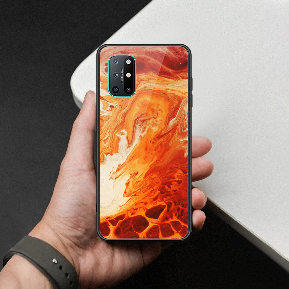 OnePlus 8T Cover - Mystic Marble Series - HQ Ultra Shine Premium Infinity Glass Soft Silicon Borders Case
