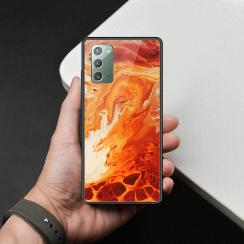 Samsung Galaxy Note 20 Cover - Mystic Marble Series - HQ Ultra Shine Premium Infinity Glass Soft Silicon Borders Case