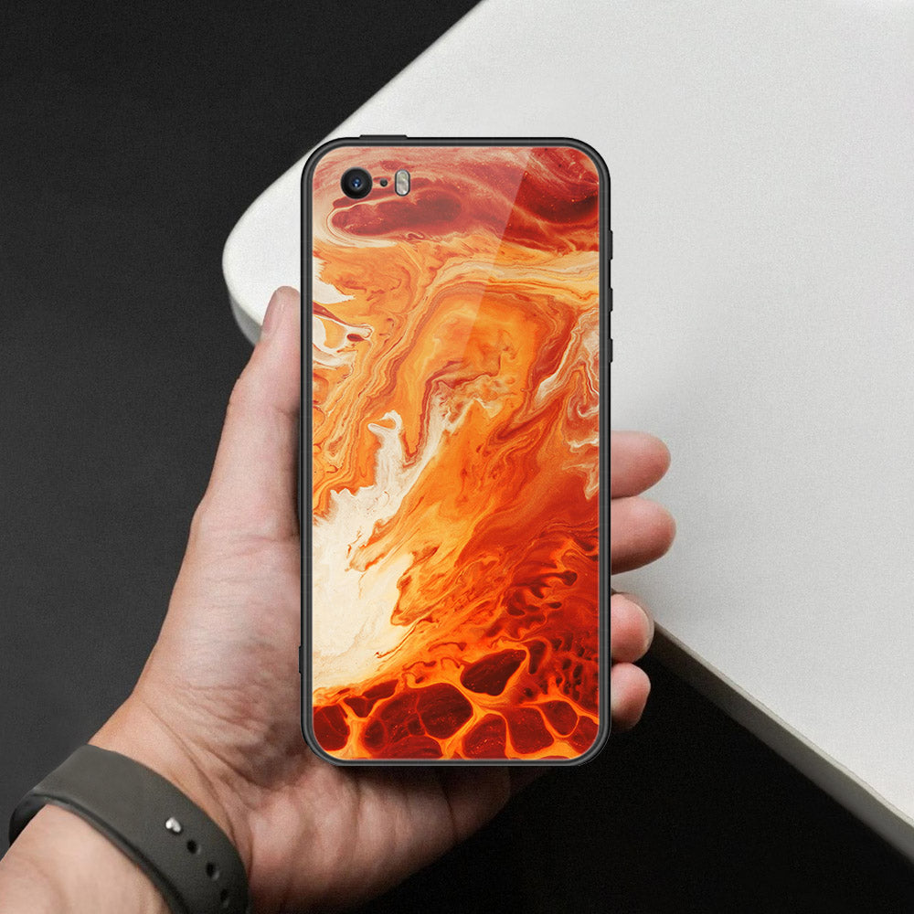 iPhone SE / 5s / 5 - Mystic Marble Series - HQ Ultra Shine Premium Infinity Glass Soft Silicon Borders Case