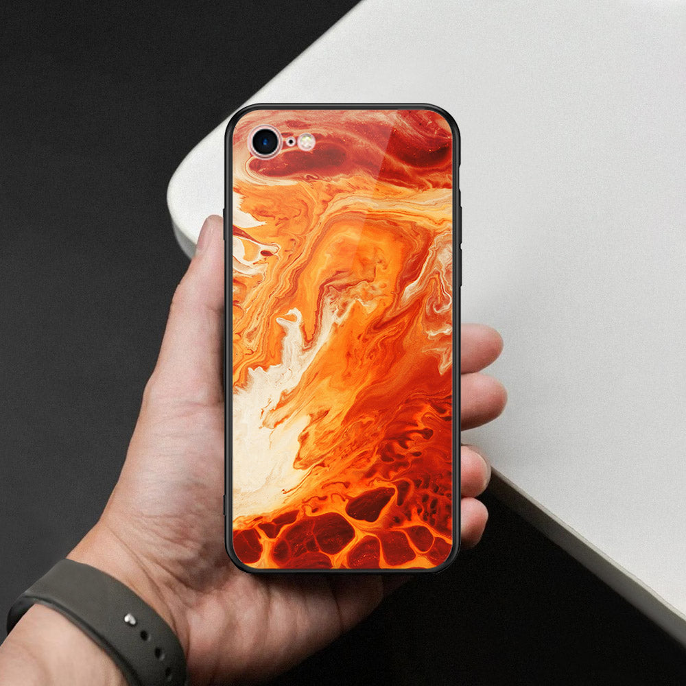 iPhone SE 2022 - Mystic Marble Series - HQ Ultra Shine Premium Infinity Glass Soft Silicon Borders Case