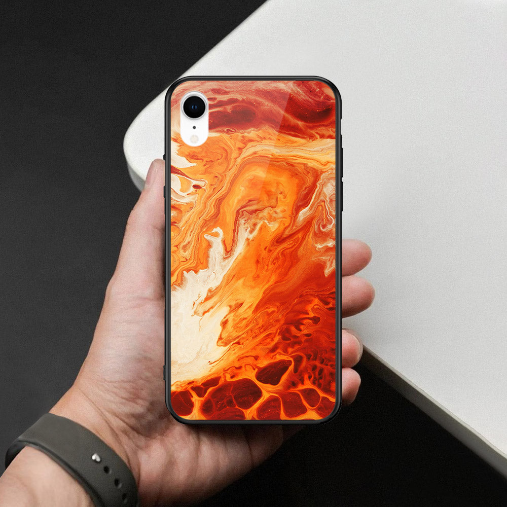iPhone XR - Mystic Marble Series - HQ Ultra Shine Premium Infinity Glass Soft Silicon Borders Case
