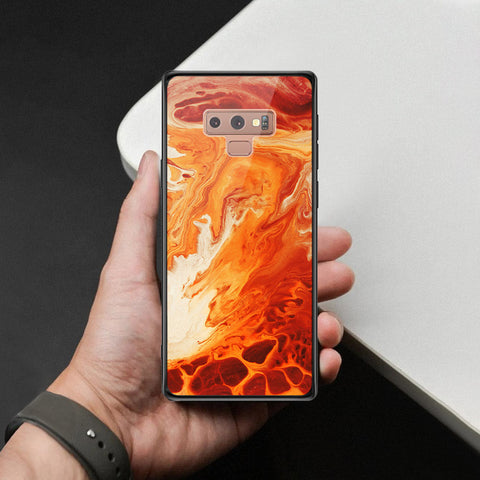 Samsung Galaxy Note 9 Cover - Mystic Marble Series - HQ Ultra Shine Premium Infinity Glass Soft Silicon Borders Case