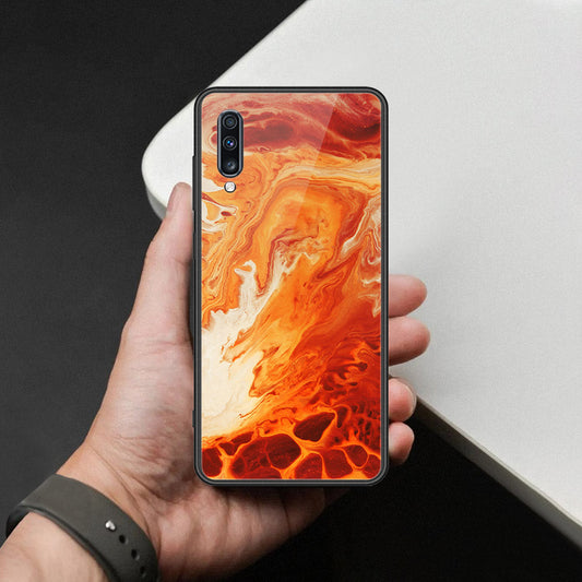 Samsung Galaxy A70s Cover - Mystic Marble Series - HQ Ultra Shine Premium Infinity Glass Soft Silicon Borders Case