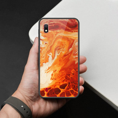 Samsung Galaxy A10 Cover - Mystic Marble Series - HQ Ultra Shine Premium Infinity Glass Soft Silicon Borders Case
