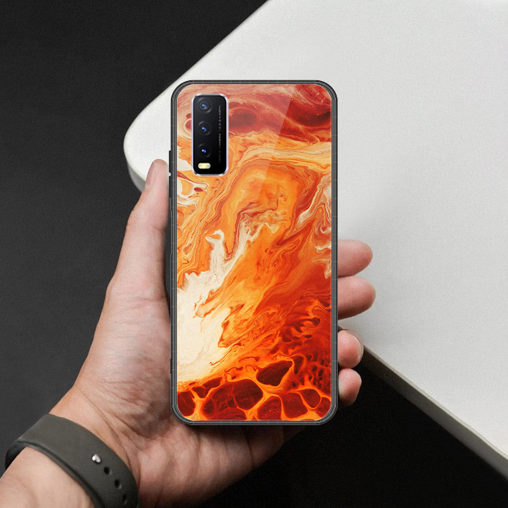 Vivo Y12s Cover - Mystic Marble Series - HQ Ultra Shine Premium Infinity Glass Soft Silicon Borders Case