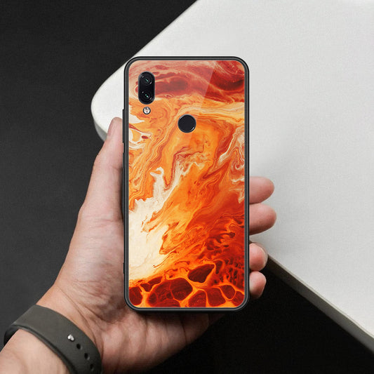Xiaomi Redmi Note 7 Cover - Mystic Marble Series - HQ Ultra Shine Premium Infinity Glass Soft Silicon Borders Case