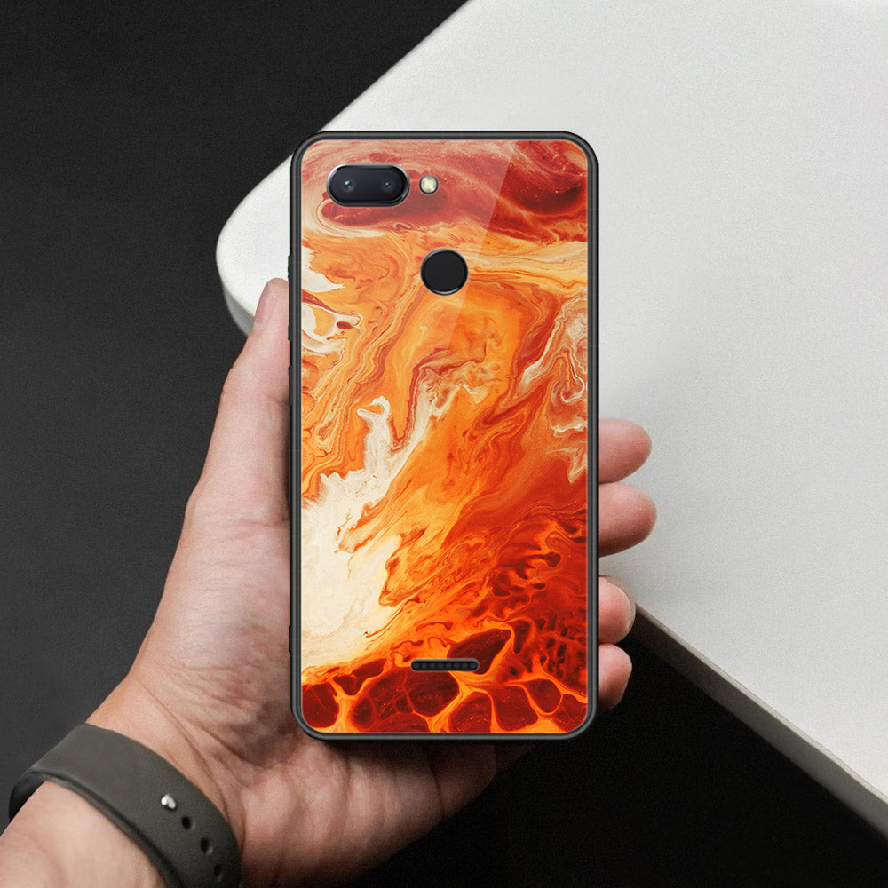 Xiaomi Redmi 6 Cover - Mystic Marble Series - HQ Ultra Shine Premium Infinity Glass Soft Silicon Borders Case