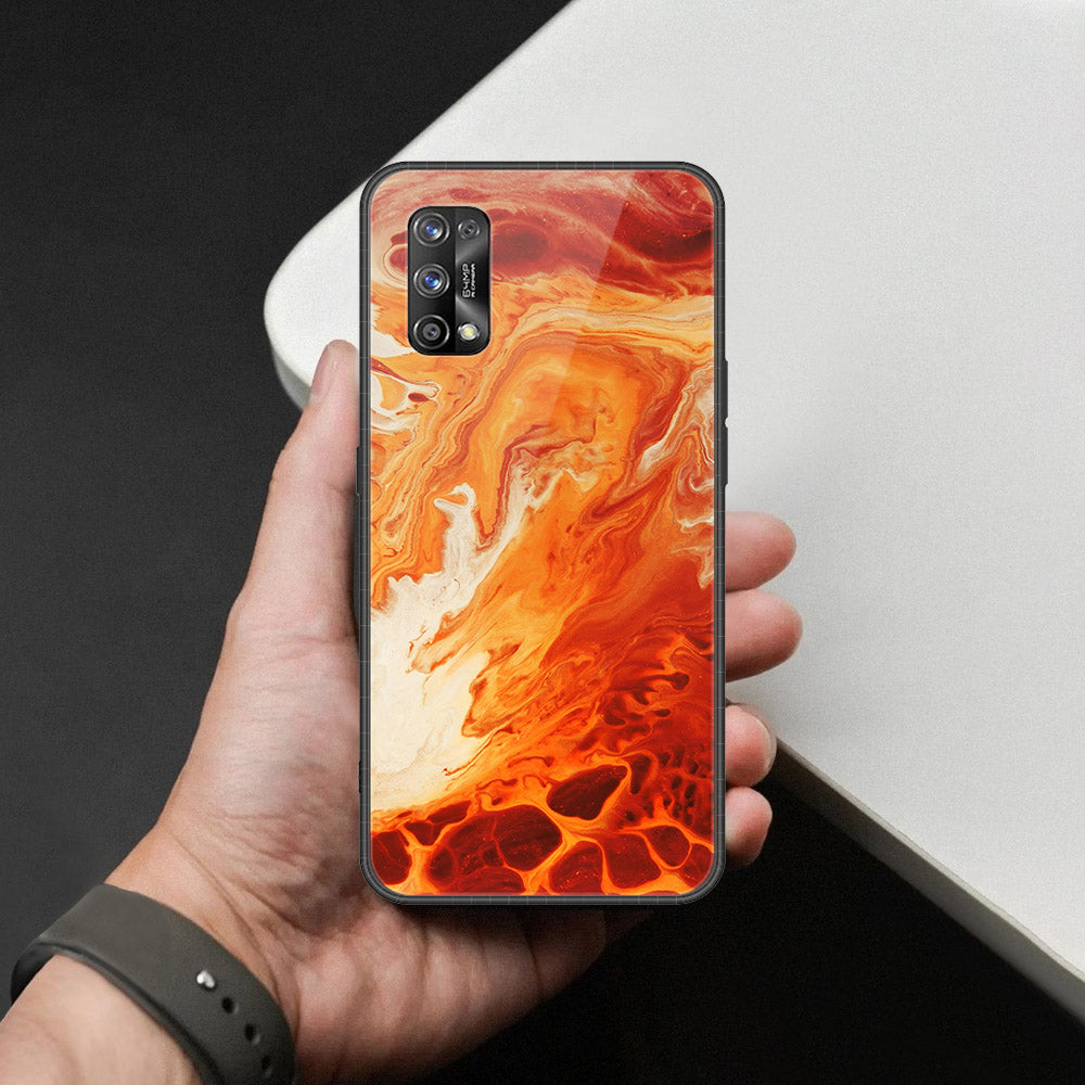 Realme 7 Pro Cover - Mystic Marble Series - HQ Ultra Shine Premium Infinity Glass Soft Silicon Borders Case