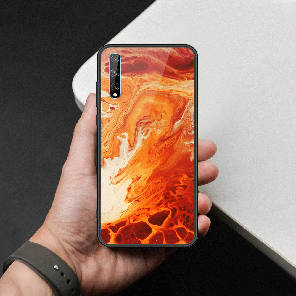 Huawei Y8p Cover - Mystic Marble Series - HQ Ultra Shine Premium Infinity Glass Soft Silicon Borders Case