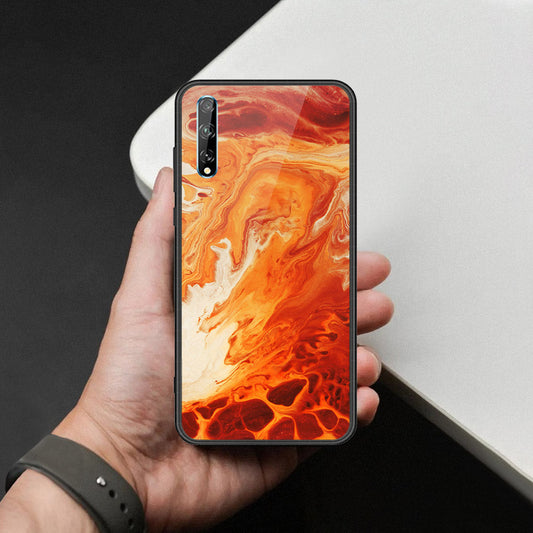Huawei Y8p Cover - Mystic Marble Series - HQ Ultra Shine Premium Infinity Glass Soft Silicon Borders Case