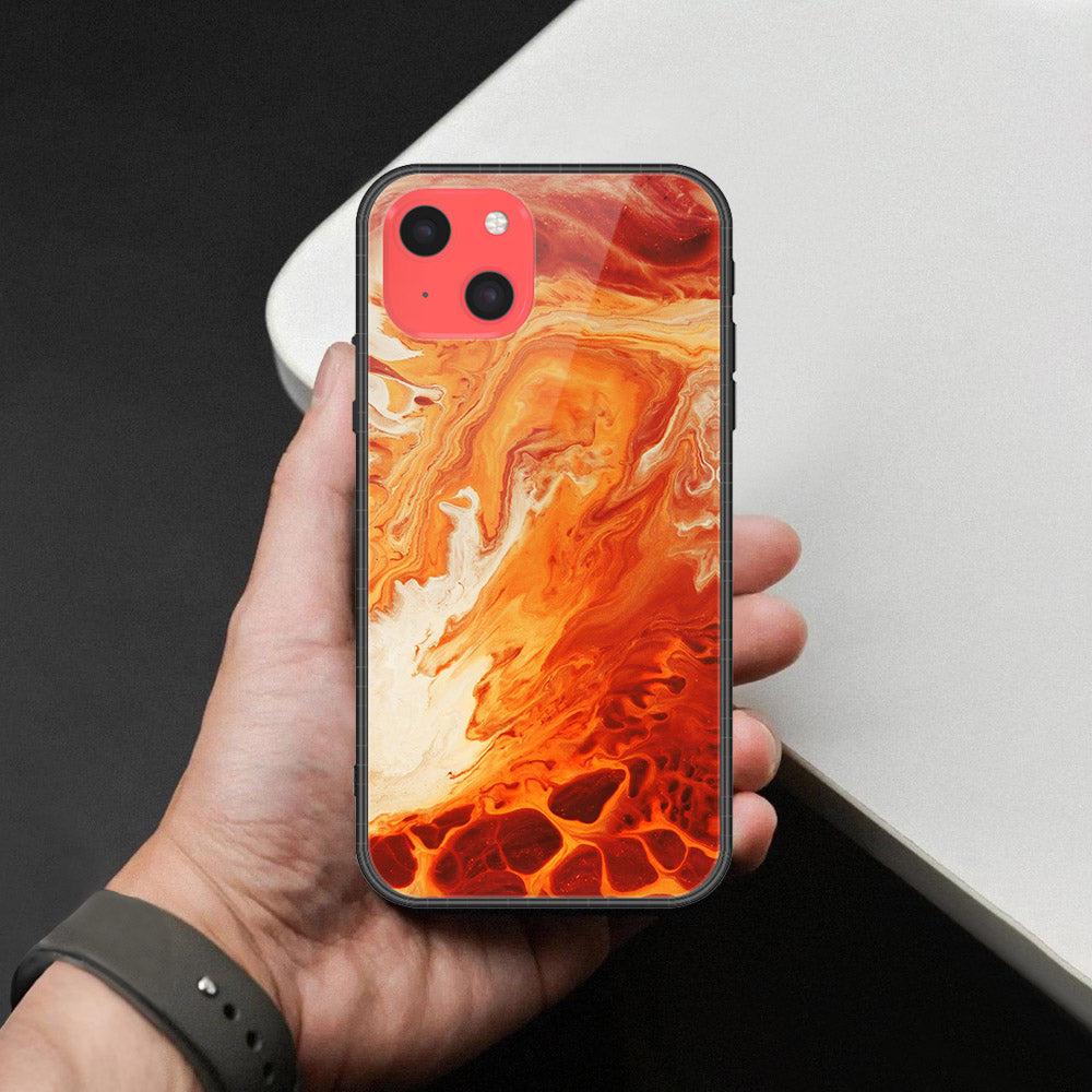 iPhone 13 Mini Cover - Mystic Marble Series - HQ Ultra Shine Premium Infinity Glass Soft Silicon Borders Case