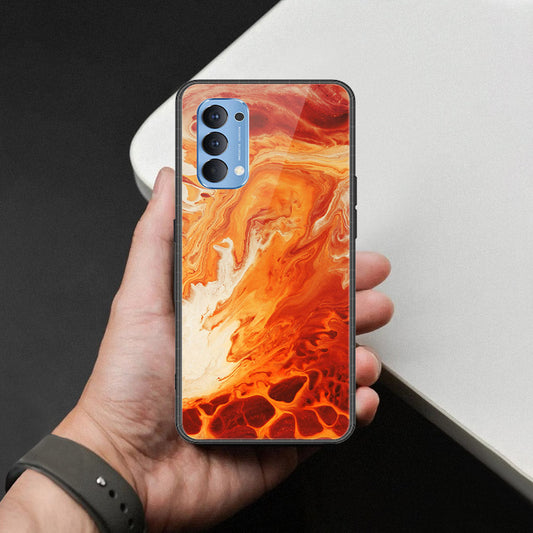 Oppo Reno 4 Cover - Mystic Marble Series - HQ Ultra Shine Premium Infinity Glass Soft Silicon Borders Case