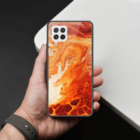 Samsung Galaxy M22 Cover - Mystic Marble Series - HQ Ultra Shine Premium Infinity Glass Soft Silicon Borders Case