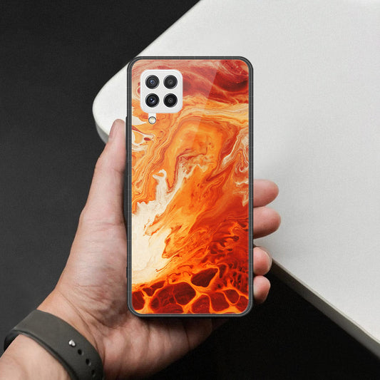 Samsung Galaxy M32 Cover - Mystic Marble Series - HQ Ultra Shine Premium Infinity Glass Soft Silicon Borders Case