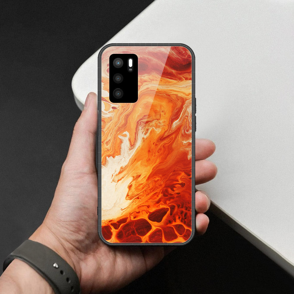 Oppo A16 Cover - Mystic Marble Series - HQ Ultra Shine Premium Infinity Glass Soft Silicon Borders Case