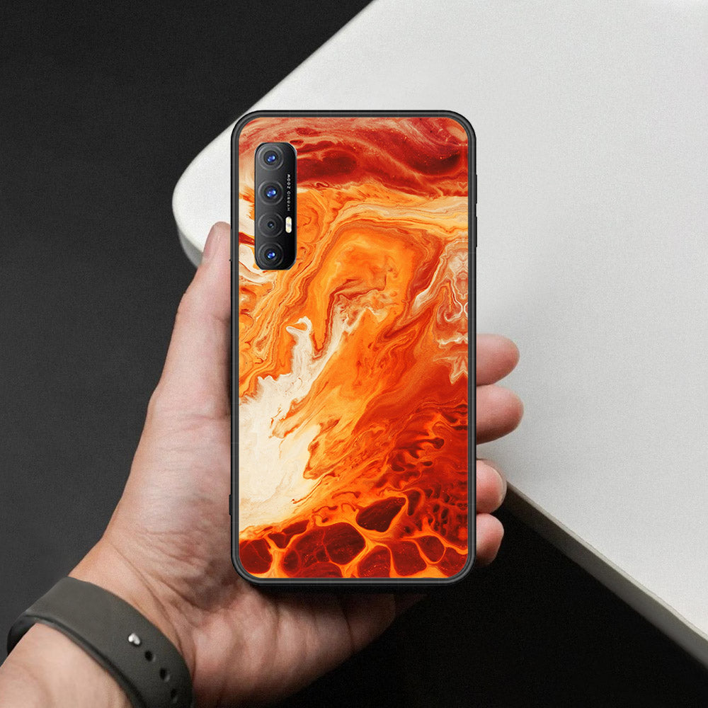 Oppo Reno 3 Pro Cover - Mystic Marble Series - HQ Ultra Shine Premium Infinity Glass Soft Silicon Borders Case