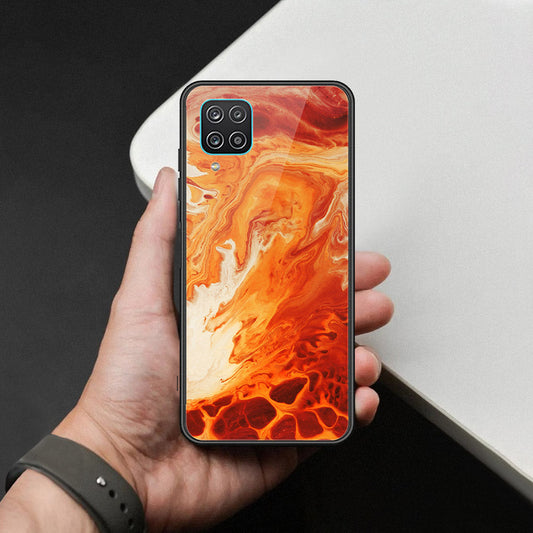 Samsung Galaxy A12 Nacho Cover - Mystic Marble Series - HQ Ultra Shine Premium Infinity Glass Soft Silicon Borders Case