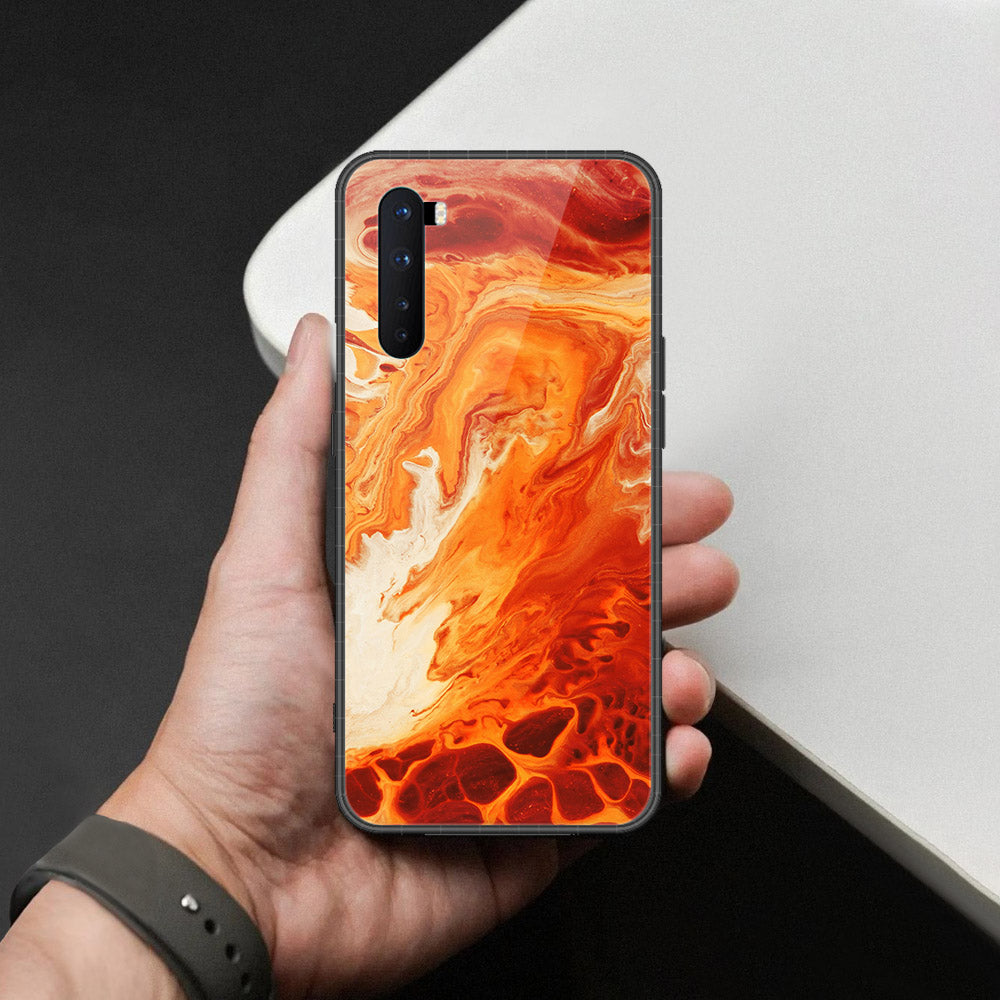 OnePlus Nord Cover - Mystic Marble Series - HQ Ultra Shine Premium Infinity Glass Soft Silicon Borders Case