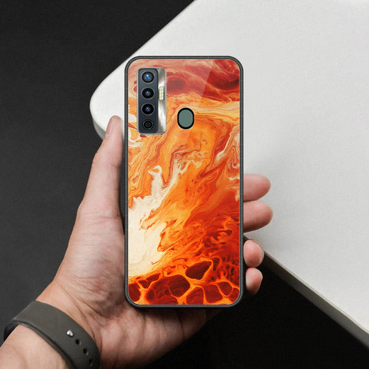 Tecno Camon 17 Cover - Mystic Marble Series - HQ Ultra Shine Premium Infinity Glass Soft Silicon Borders Case