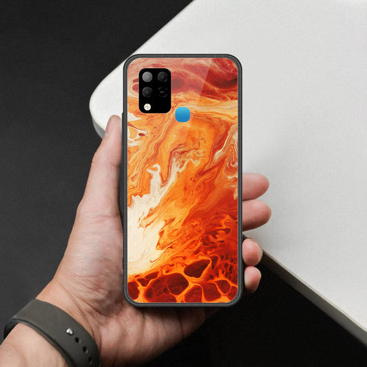 Infinix Hot 10s Cover - Mystic Marble Series - HQ Ultra Shine Premium Infinity Glass Soft Silicon Borders Case