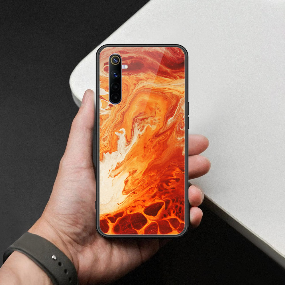Realme 6 Cover - Mystic Marble Series - HQ Ultra Shine Premium Infinity Glass Soft Silicon Borders Case
