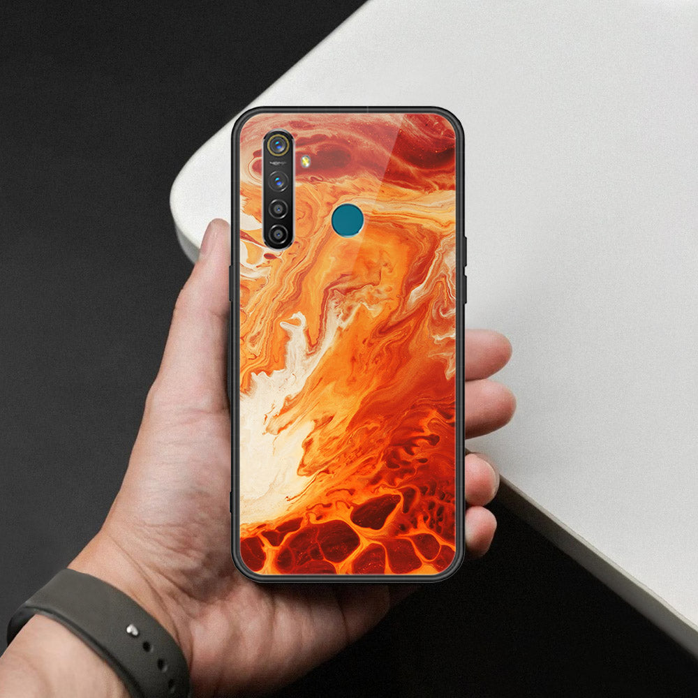 Realme 5 Pro Cover - Mystic Marble Series - HQ Ultra Shine Premium Infinity Glass Soft Silicon Borders Case