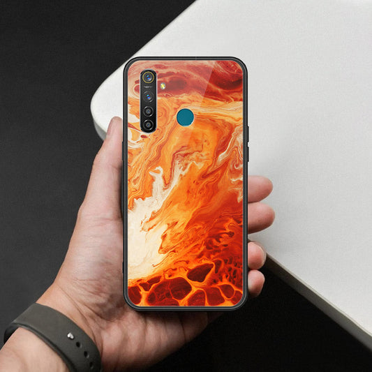 Realme 5 Pro Cover - Mystic Marble Series - HQ Ultra Shine Premium Infinity Glass Soft Silicon Borders Case