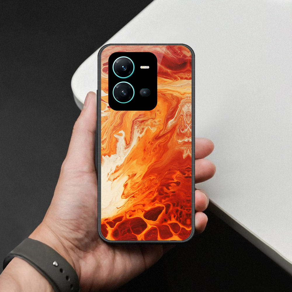 Vivo X80 Lite Cover - Mystic Marble Series - HQ Ultra Shine Premium Infinity Glass Soft Silicon Borders Case