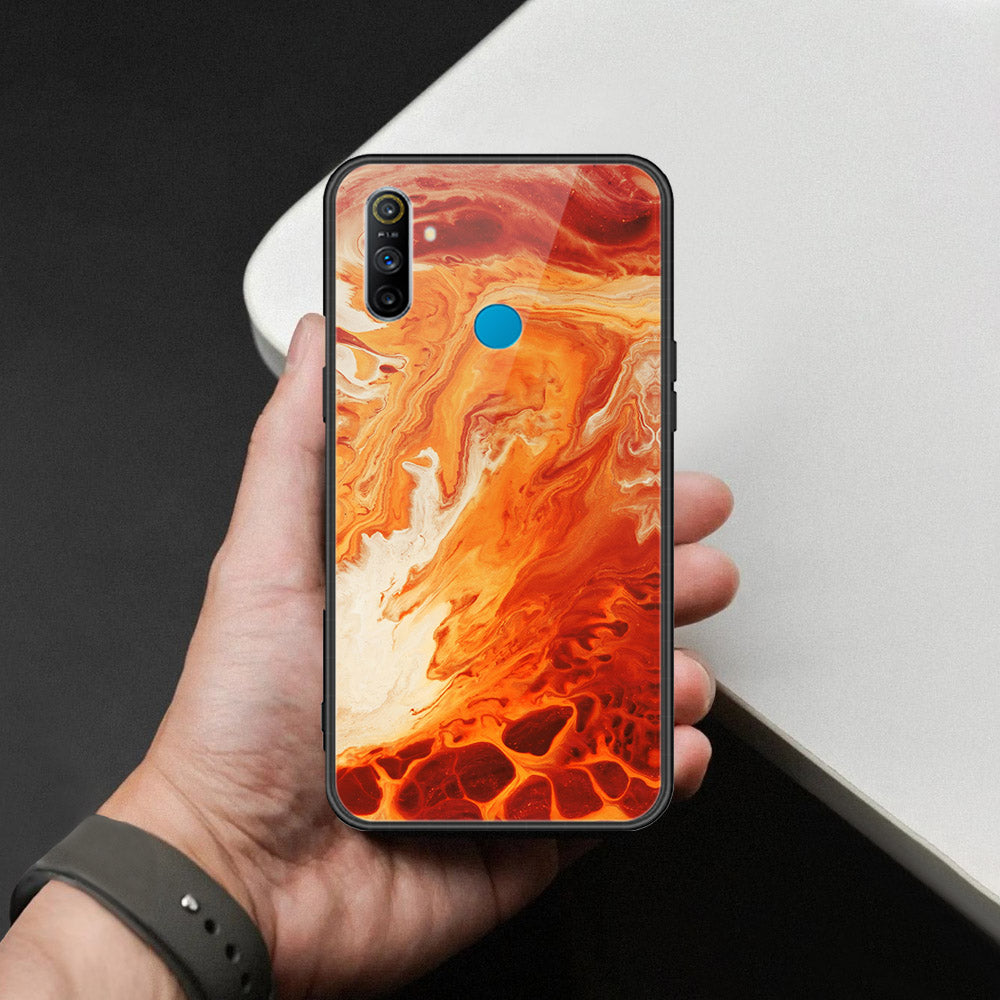 Realme 5s Cover - Mystic Marble Series - HQ Ultra Shine Premium Infinity Glass Soft Silicon Borders Case