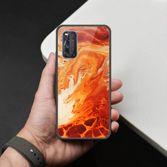 Vivo V19 Cover - Mystic Marble Series - HQ Ultra Shine Premium Infinity Glass Soft Silicon Borders Case