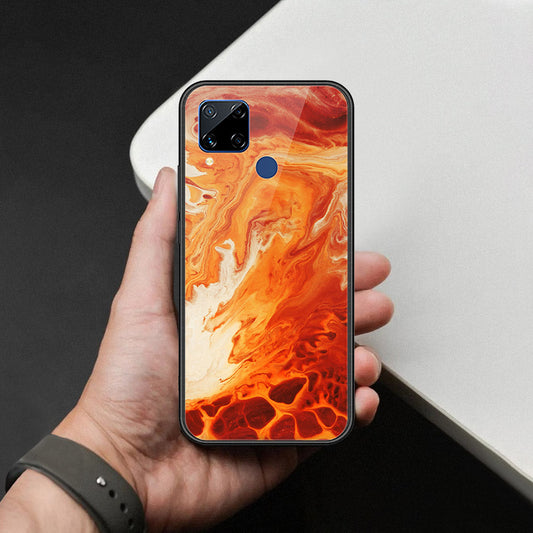 Realme C15 Cover - Mystic Marble Series - HQ Ultra Shine Premium Infinity Glass Soft Silicon Borders Case