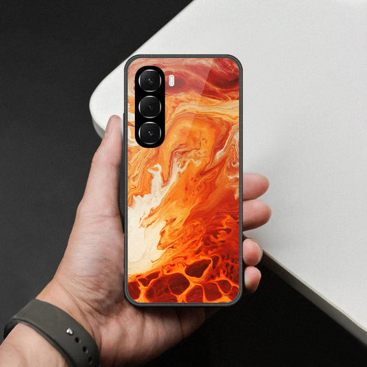 Infinix Hot 60 Cover - Mystic Marble Series - HQ Ultra Shine Premium Infinity Glass Soft Silicon Borders Case