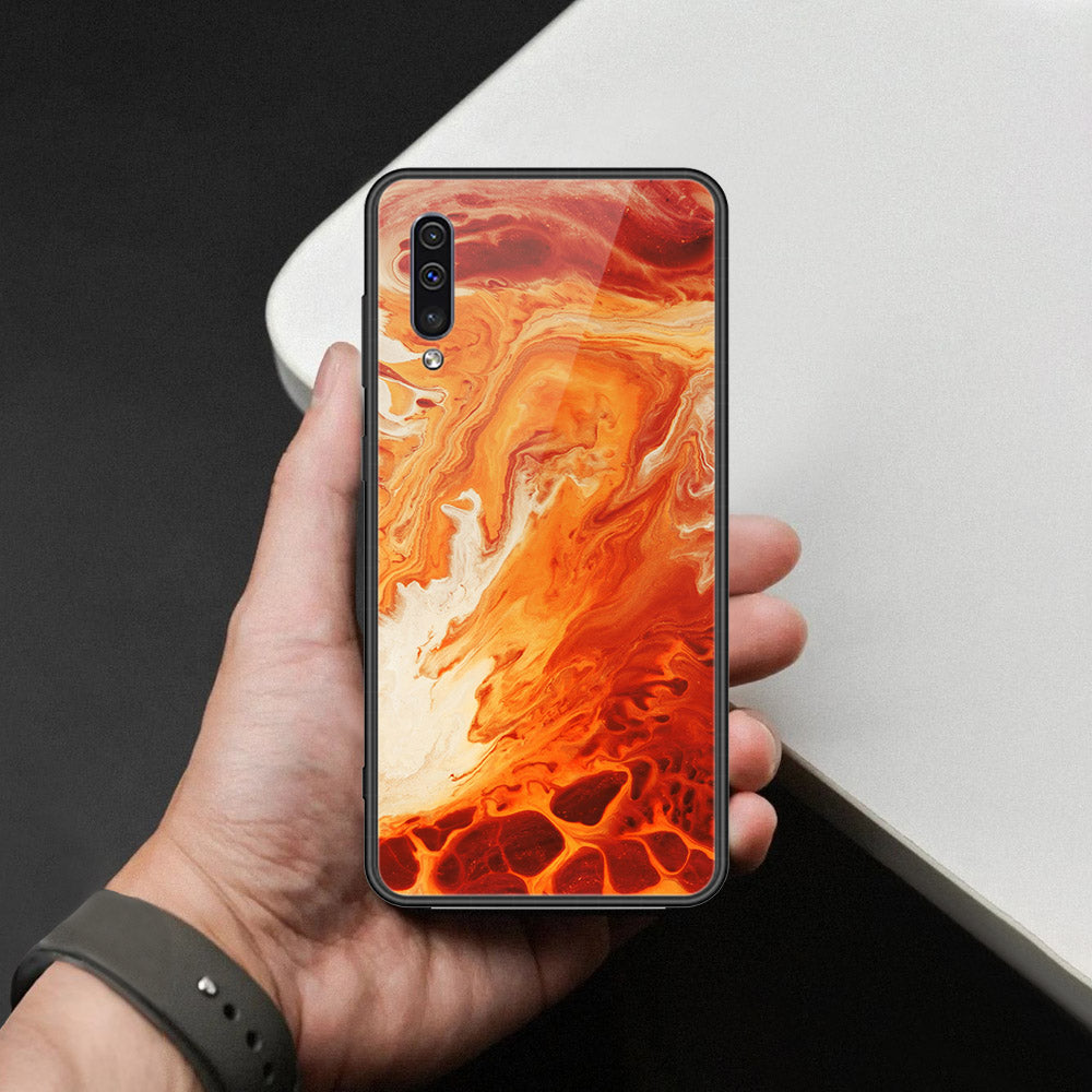 Samsung Galaxy A50 Cover - Mystic Marble Series - HQ Ultra Shine Premium Infinity Glass Soft Silicon Borders Case