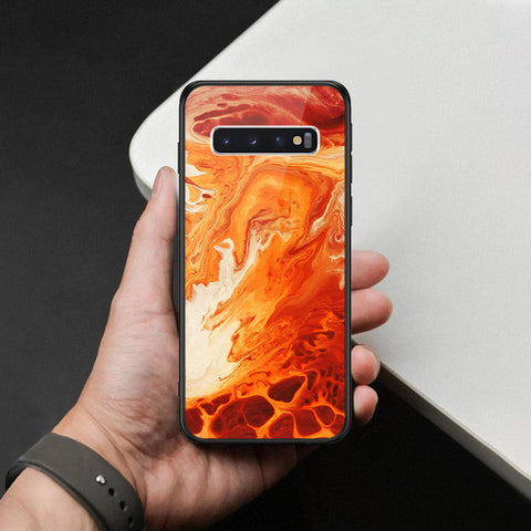 Samsung Galaxy S10 Cover - Mystic Marble Series - HQ Ultra Shine Premium Infinity Glass Soft Silicon Borders Case