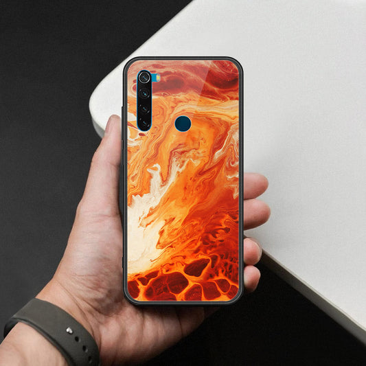 Xiaomi Redmi Note 8 Cover - Mystic Marble Series - HQ Ultra Shine Premium Infinity Glass Soft Silicon Borders Case